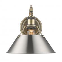  3306-1W AB-PW - Orwell 1-Light Wall Sconce in Aged Brass with Pewter